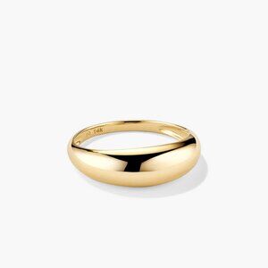 14k Yellow Gold Dome Ring, Size 9 - READ